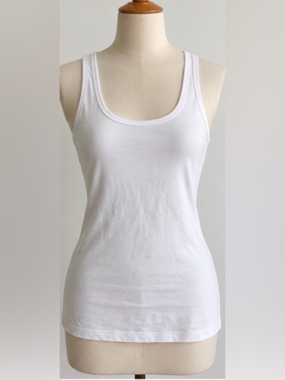 [GAP] White Pima Cotton Stretch Scoop Neck Tank Top Size S